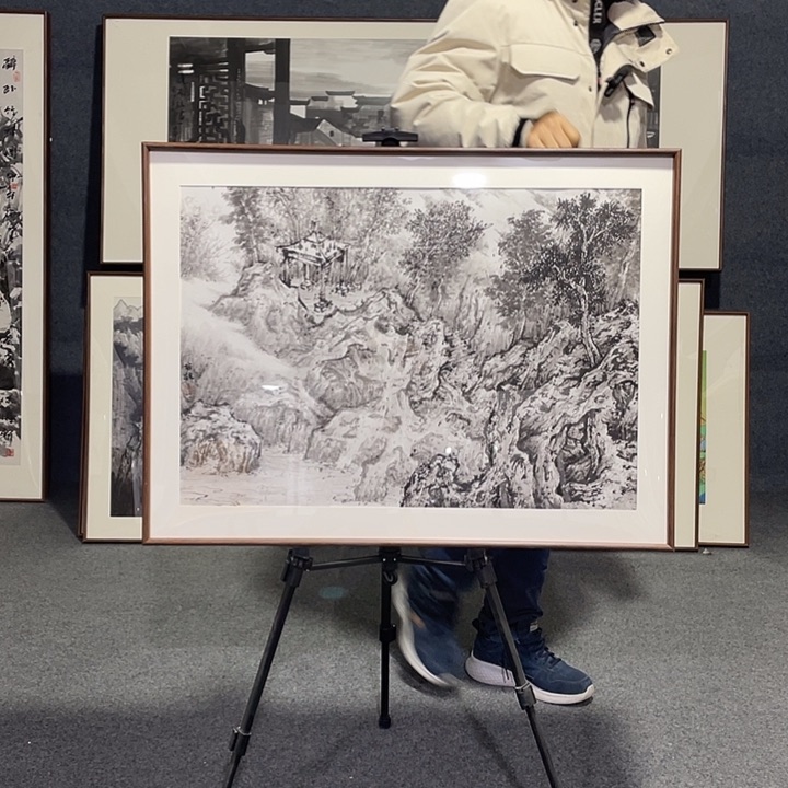 国画手绘画带框发货