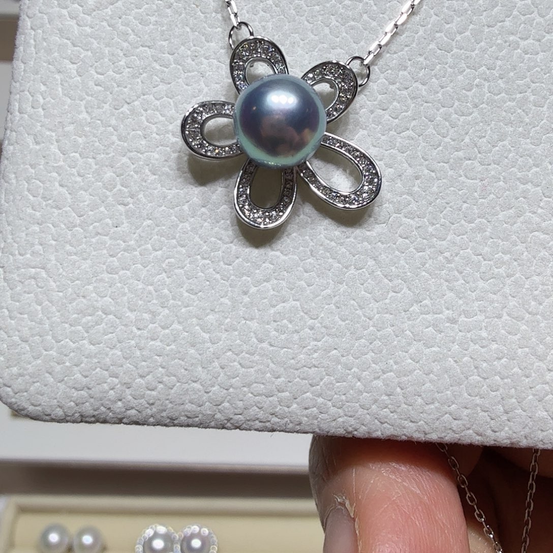 海水珍珠颈饰银S925镶嵌