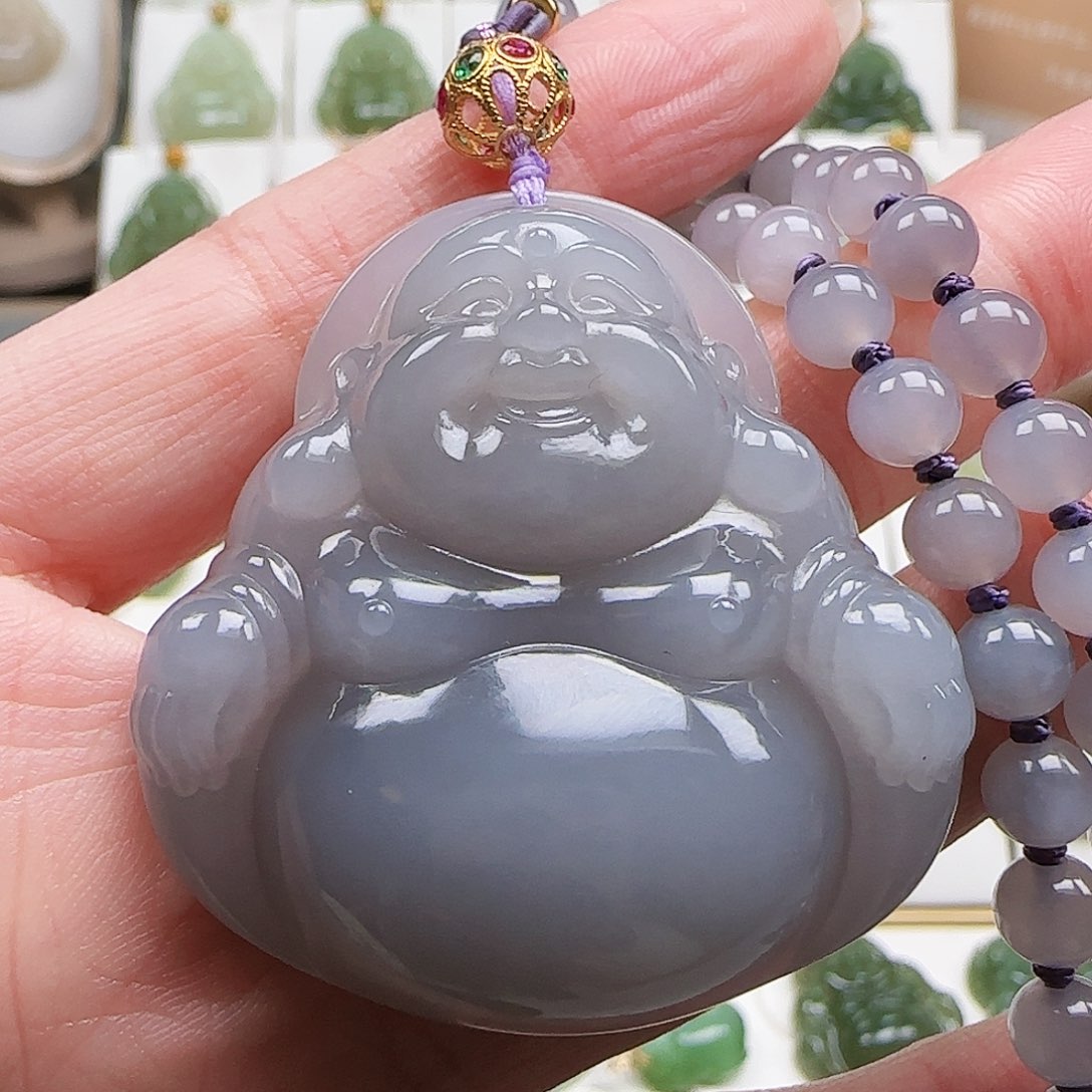 和田玉18K金镶嵌颈饰