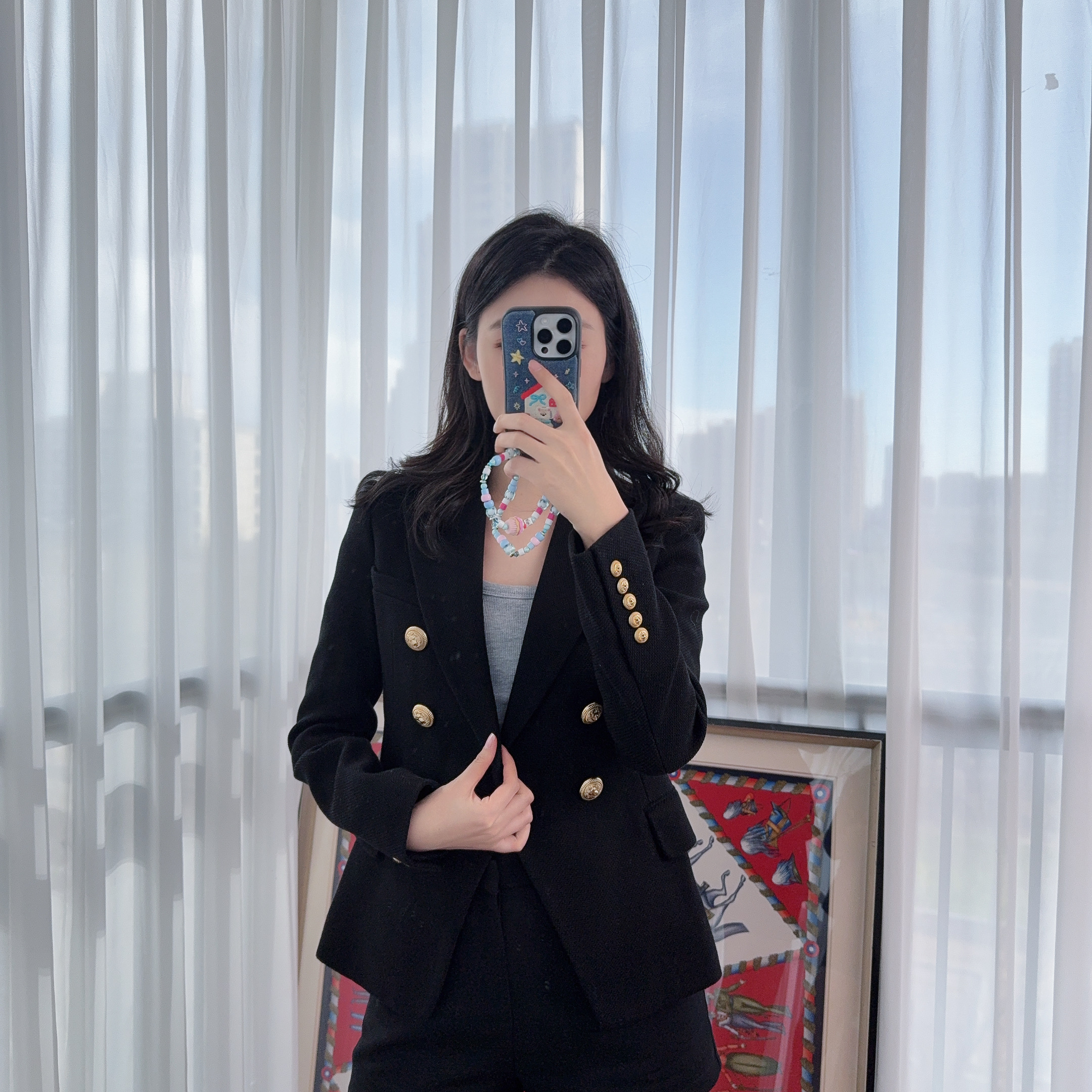 95新 BALMAIN/巴尔曼 麦殿/棉质女士长款大衣36码/250315JLJ8L03