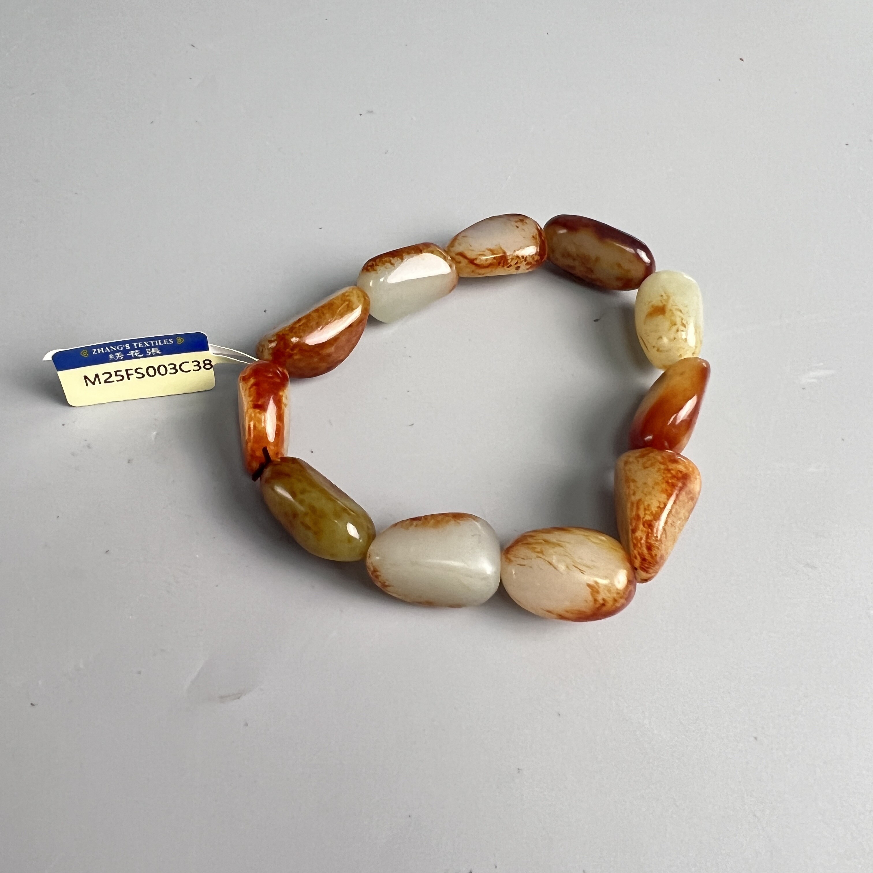 和田玉原石手串-M25FS003C38