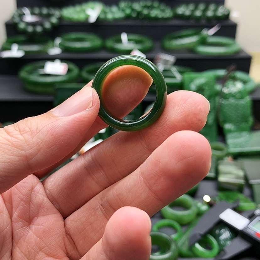 【闪购商品】和田玉（碧玉）戒指未镶嵌玉****9