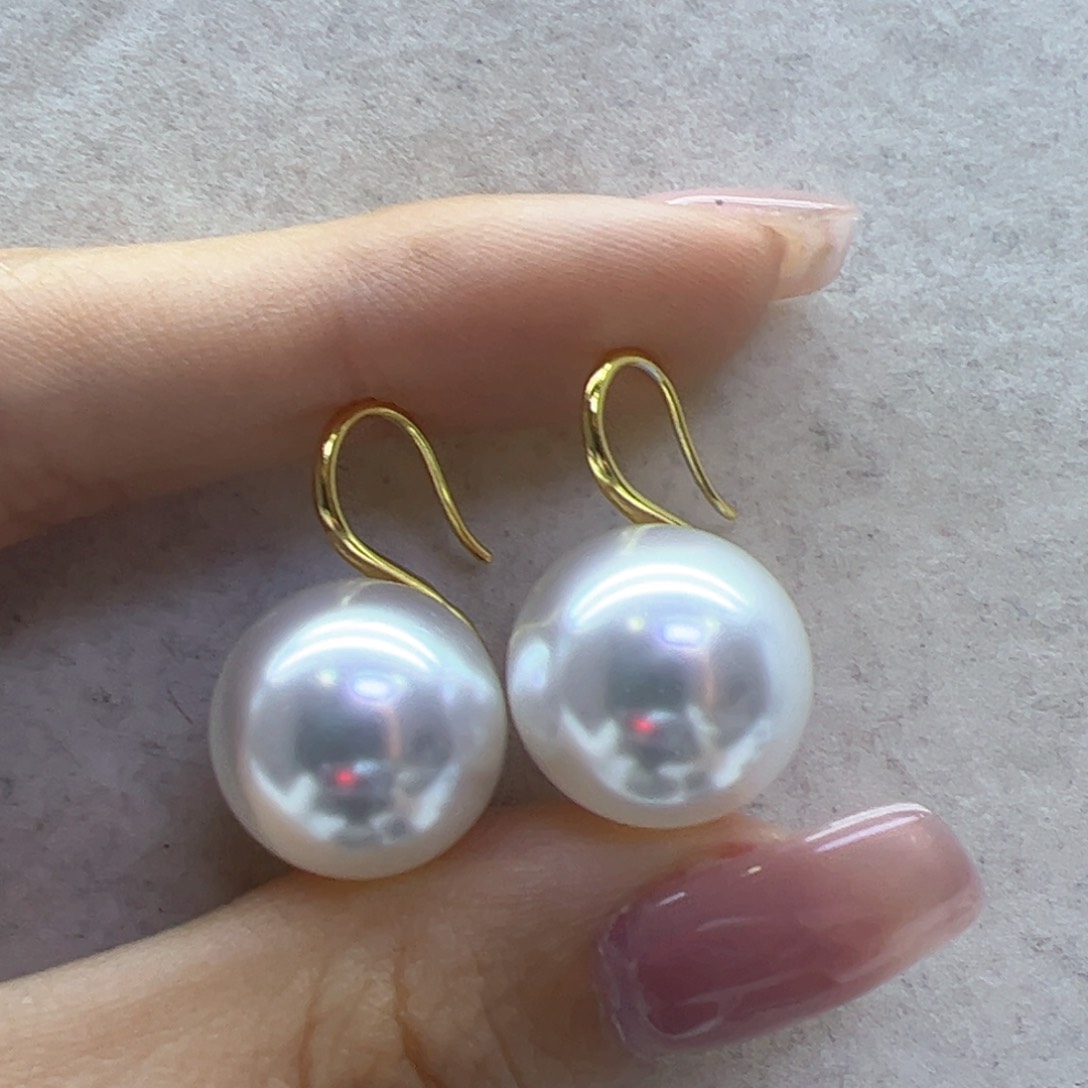 淡水珍珠耳饰18K金镶嵌