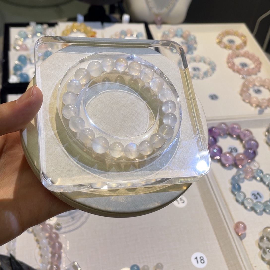 等***.银S925镶嵌手链烟晶