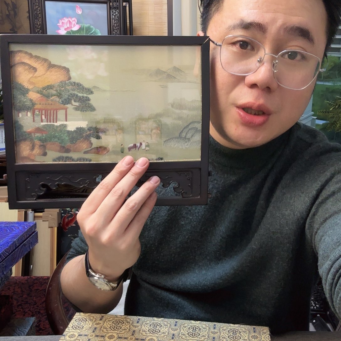 织绣纯手工苏绣古山水
