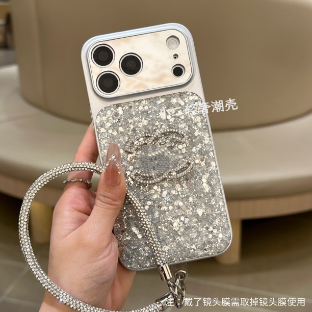 【爆闪亮片小香】适用苹果17promax/16/15/14/13按键全包手机壳高级