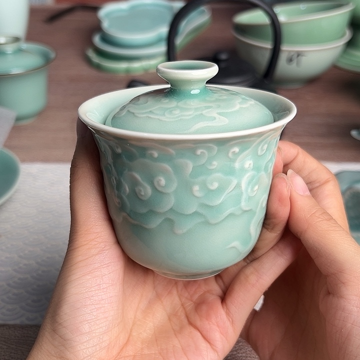 龙泉云间青瓷小米茶器
