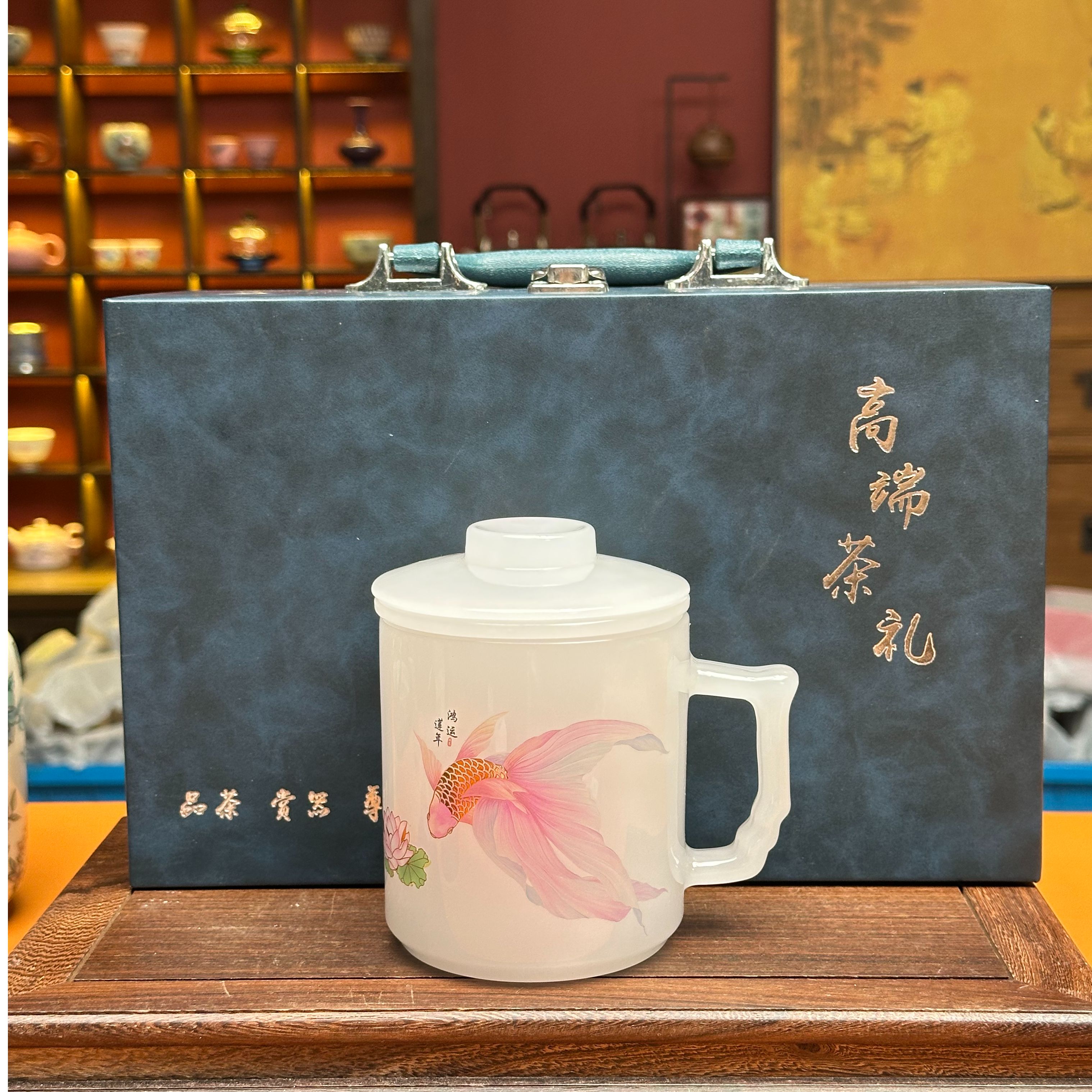 G2824-金鱼琉璃办公杯（礼盒装）YF