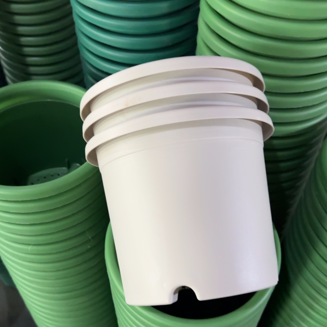 树脂四季盆3#无拖灰白微瑕10