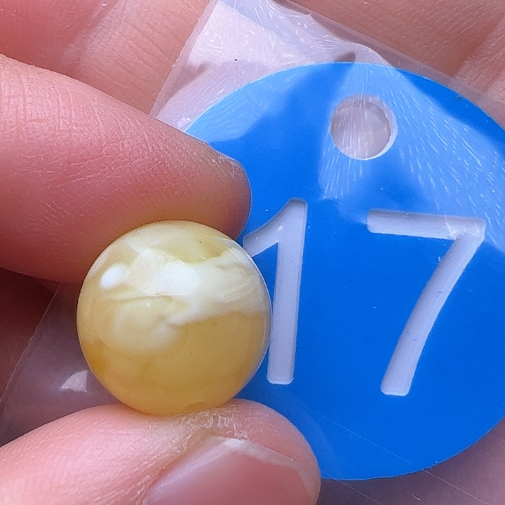 蜜蜡裸石未镶嵌花粉13m m