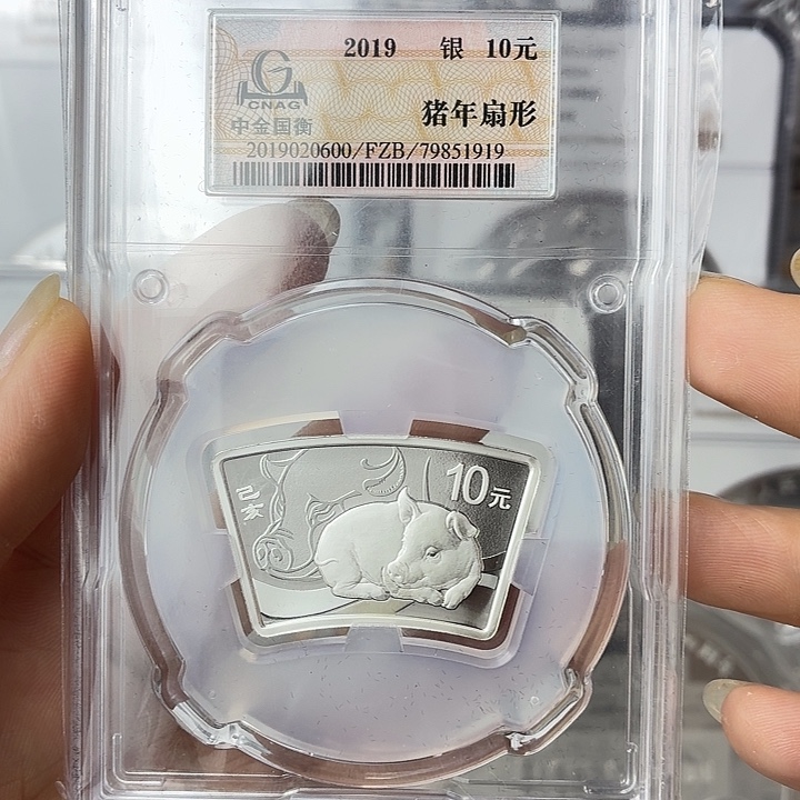纯银2019年扇银猪中金封装