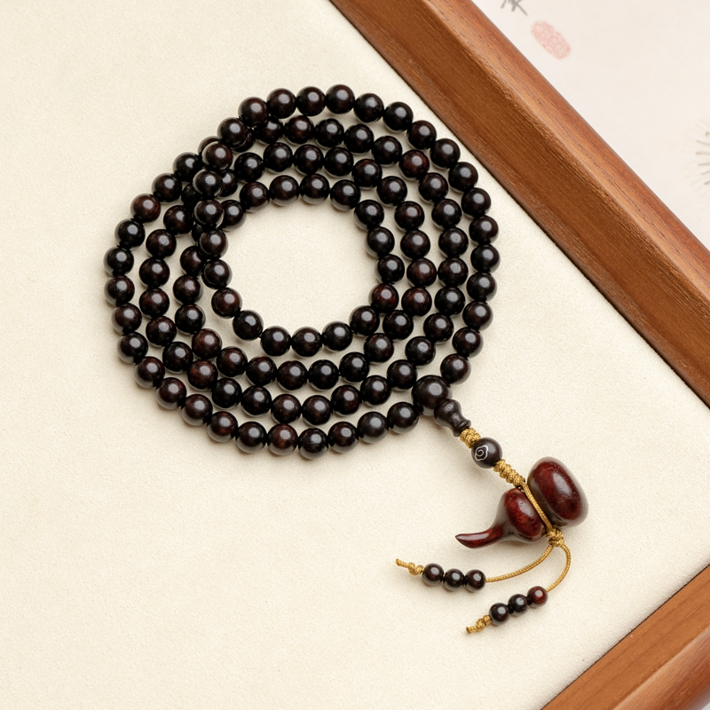 印度小叶紫檀6mm福禄多圈手串精致素雅多圈情侣文玩佛珠