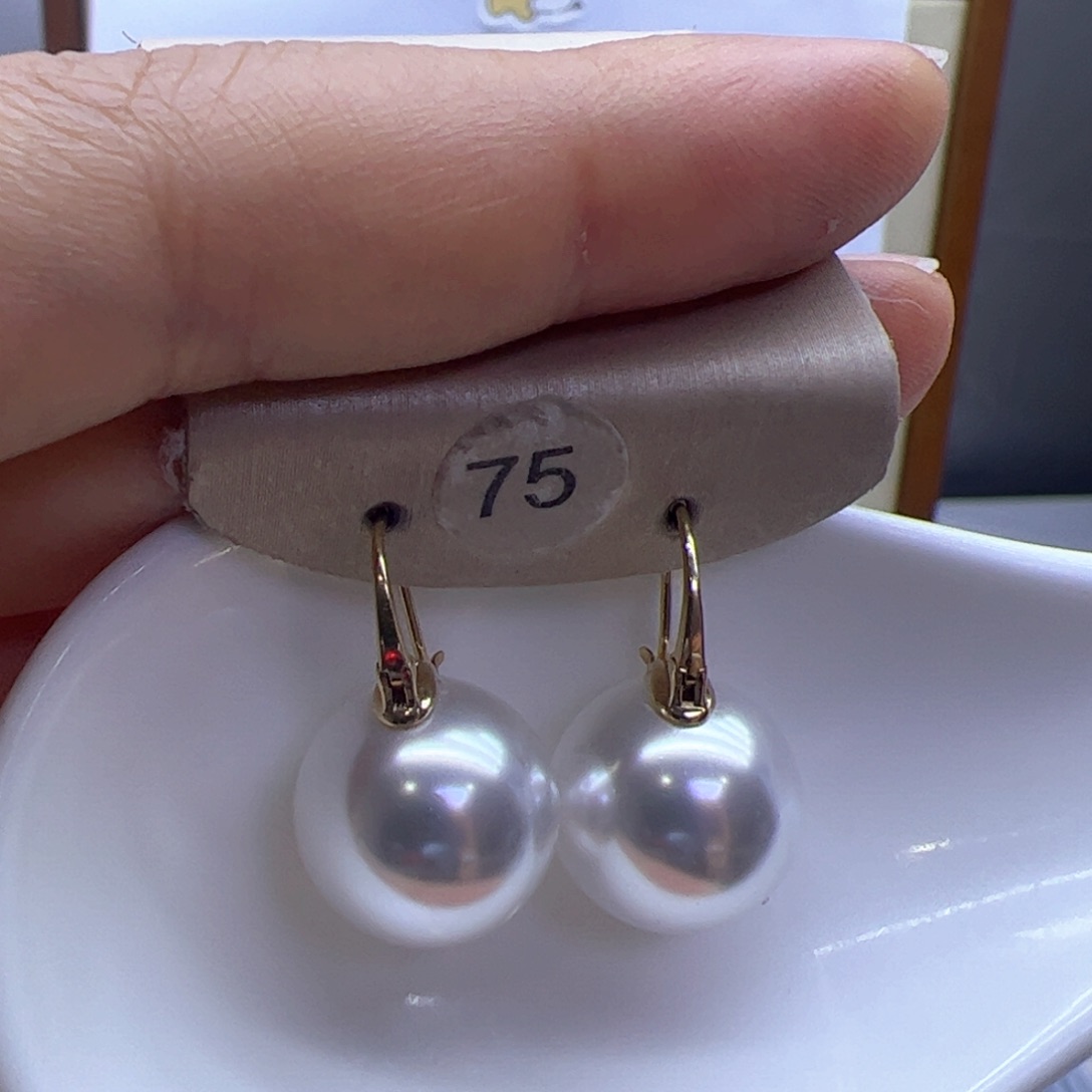 淡水珍珠耳饰18K金镶嵌