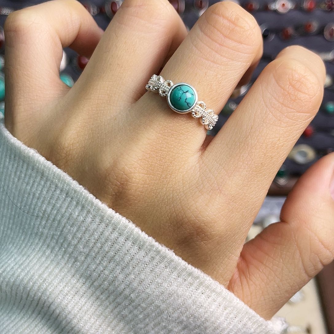 玻璃足银类似戒指