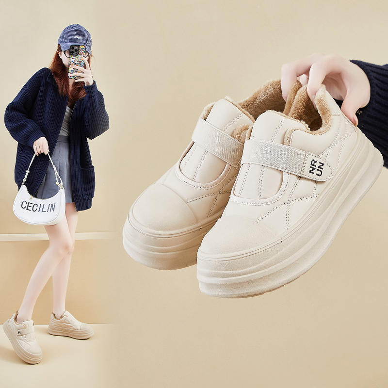 2025冬季加绒小白鞋新款韩版ins女学生厚底保暖板鞋休闲XQ-YP2685