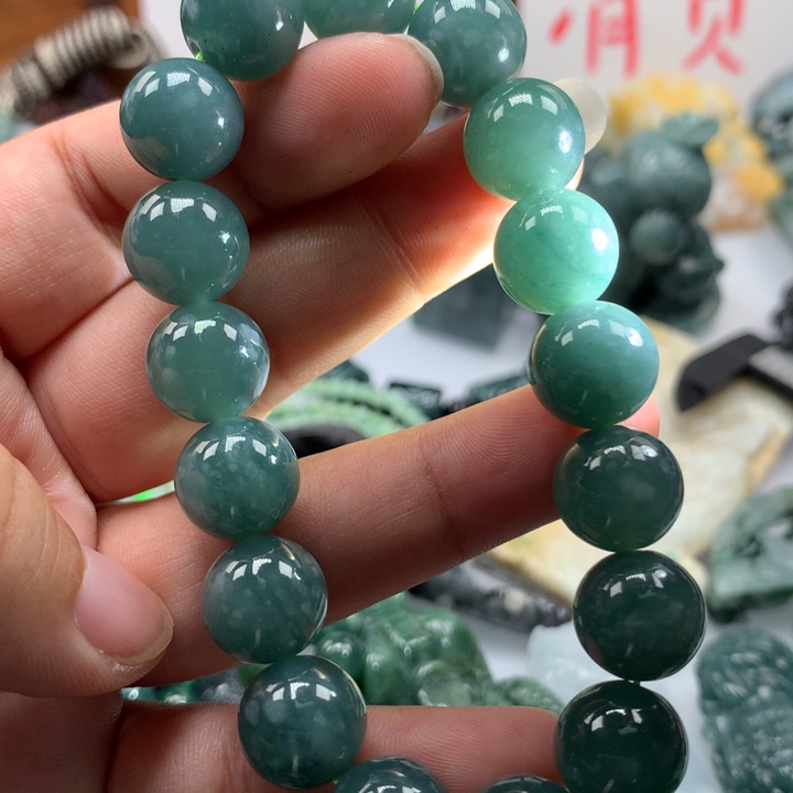 翡翠颈饰未镶嵌保真天然A货翡翠