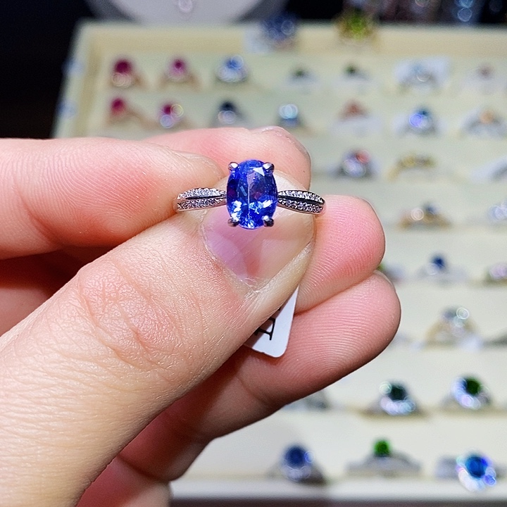 坦桑石戒指银S925镶嵌111111