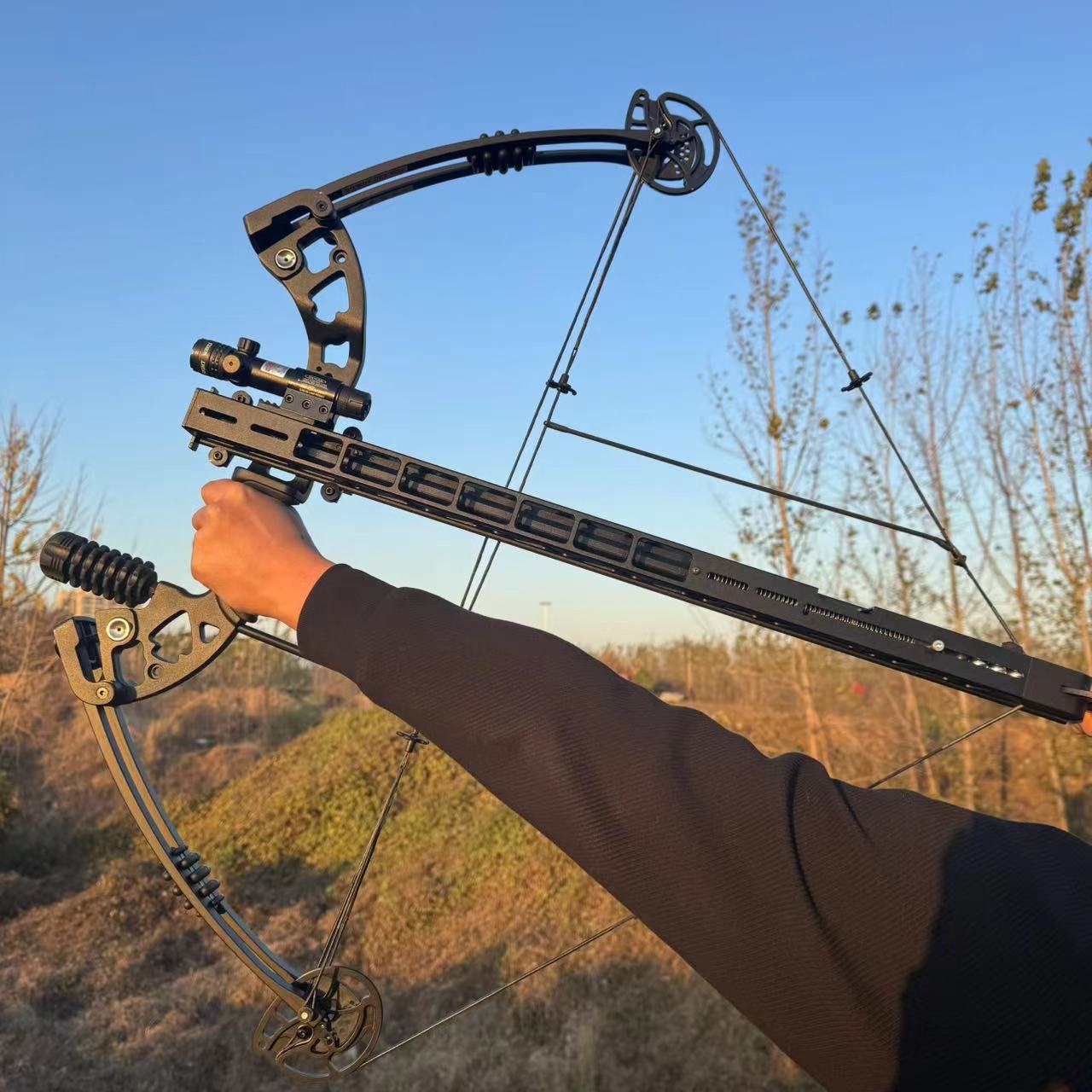 大弓 10连发 15mm珠子80cm长尖  30-70磅 两用复合弓