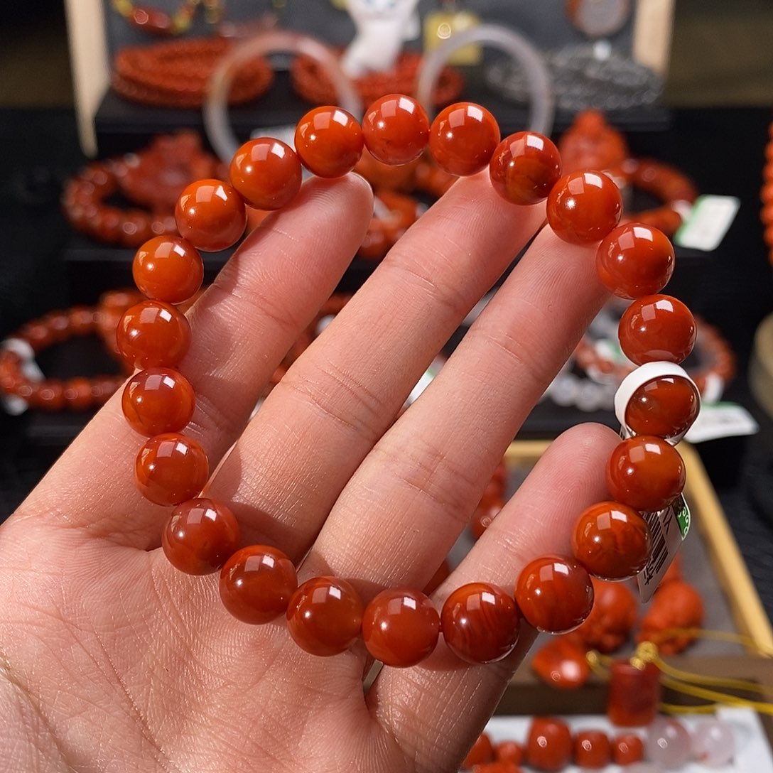 南红玛瑙未镶嵌四川凉山瓦西手串9mm