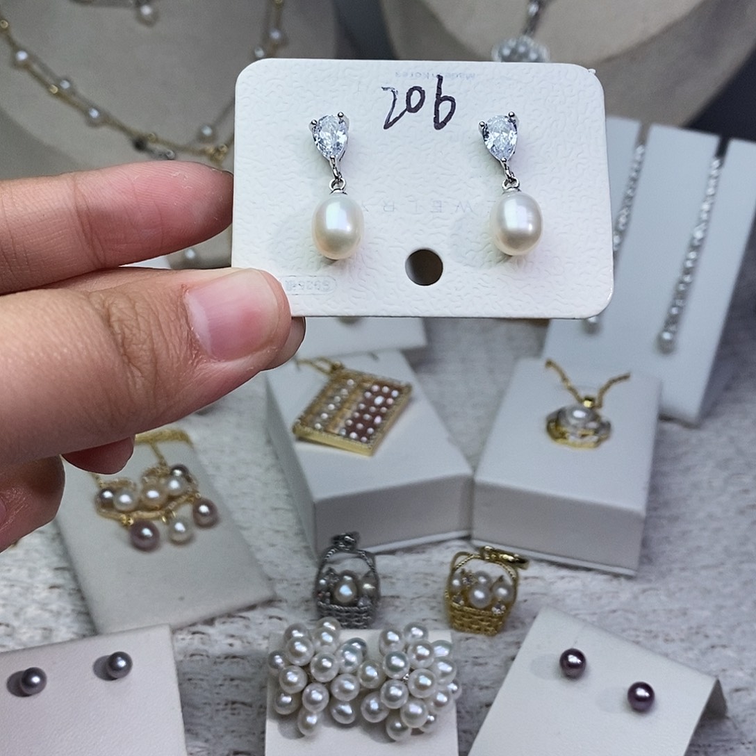 耳饰淡水珍珠银S925镶嵌