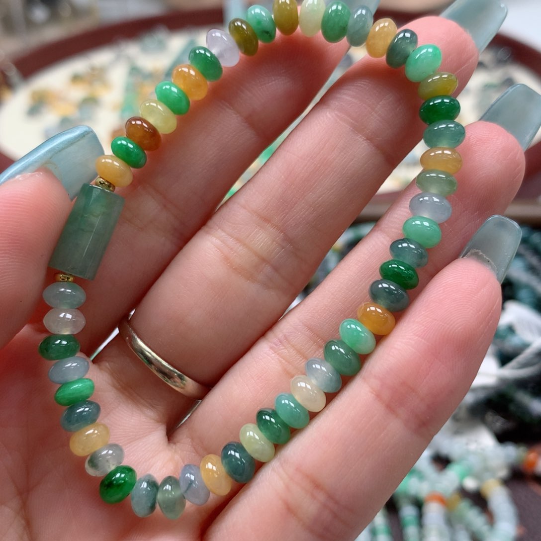 散珠翡翠鼓珠手串