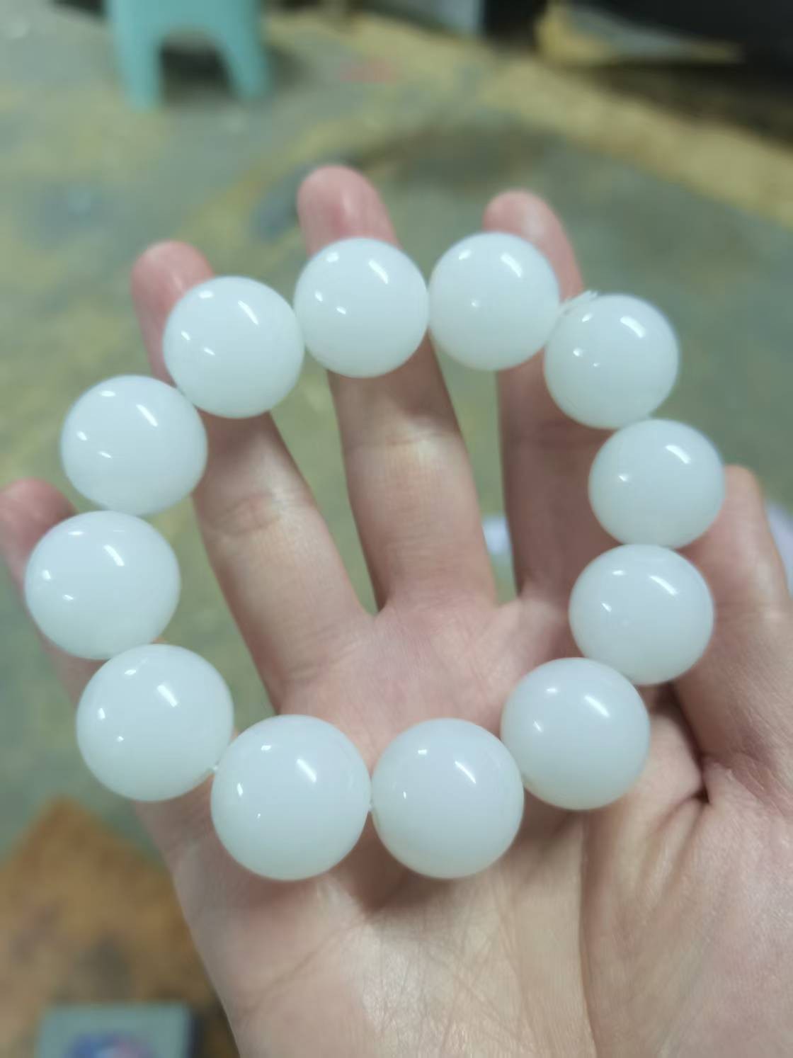 【闪购链接】和田玉羊白手串