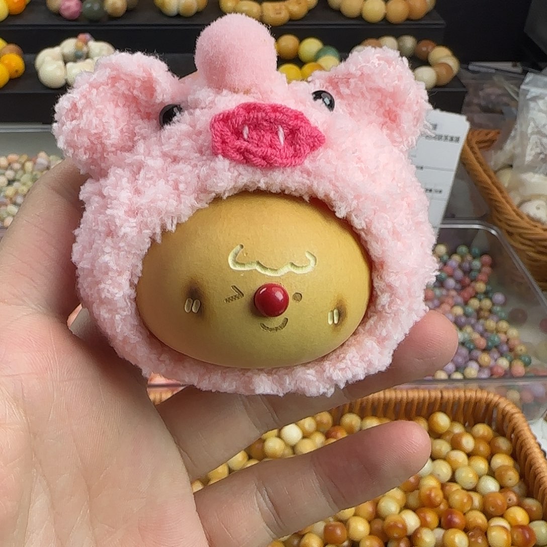 吊坠菩提根/象牙果粉色表情葫芦1个