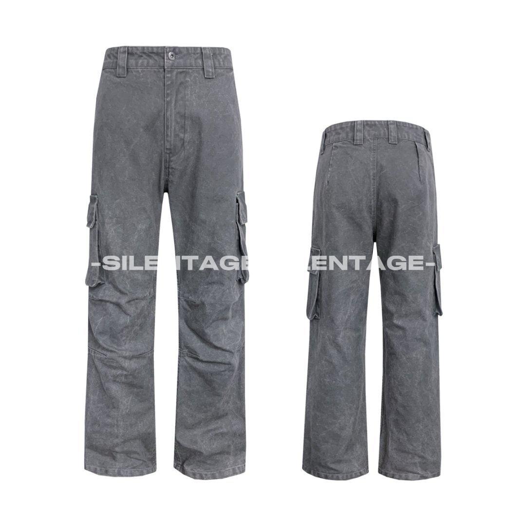 SILENT AGE26SS「破坏工装」14.5OZ复古水洗耐磨直筒多口袋休闲裤