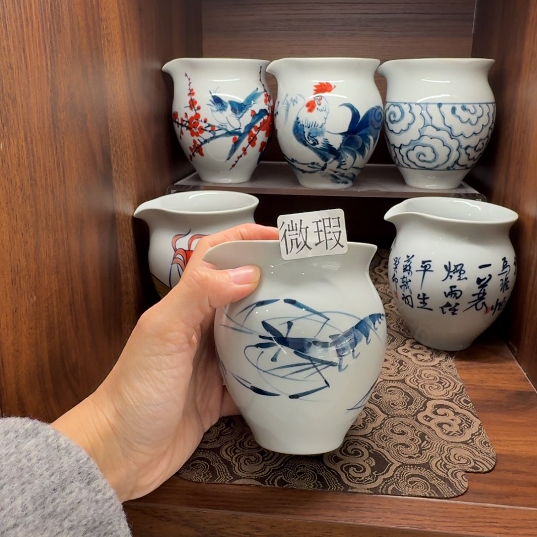 釉下手绘茶具微瑕