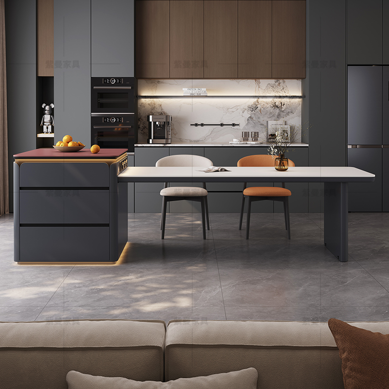 【25年新款岛台】花瓣岛台餐桌可伸缩一体现代简约家用小户型餐导台