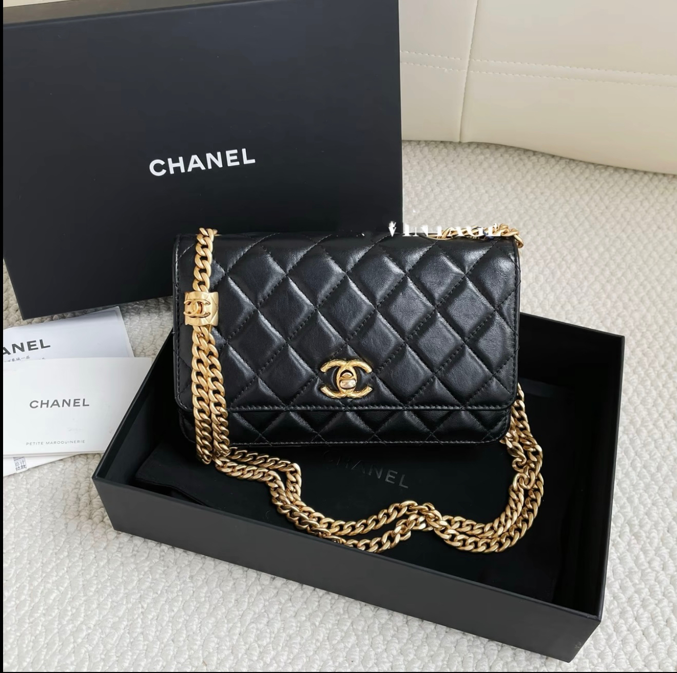 99新 Chanel/香奈儿 香奈儿金柱woc黑金羊/优品