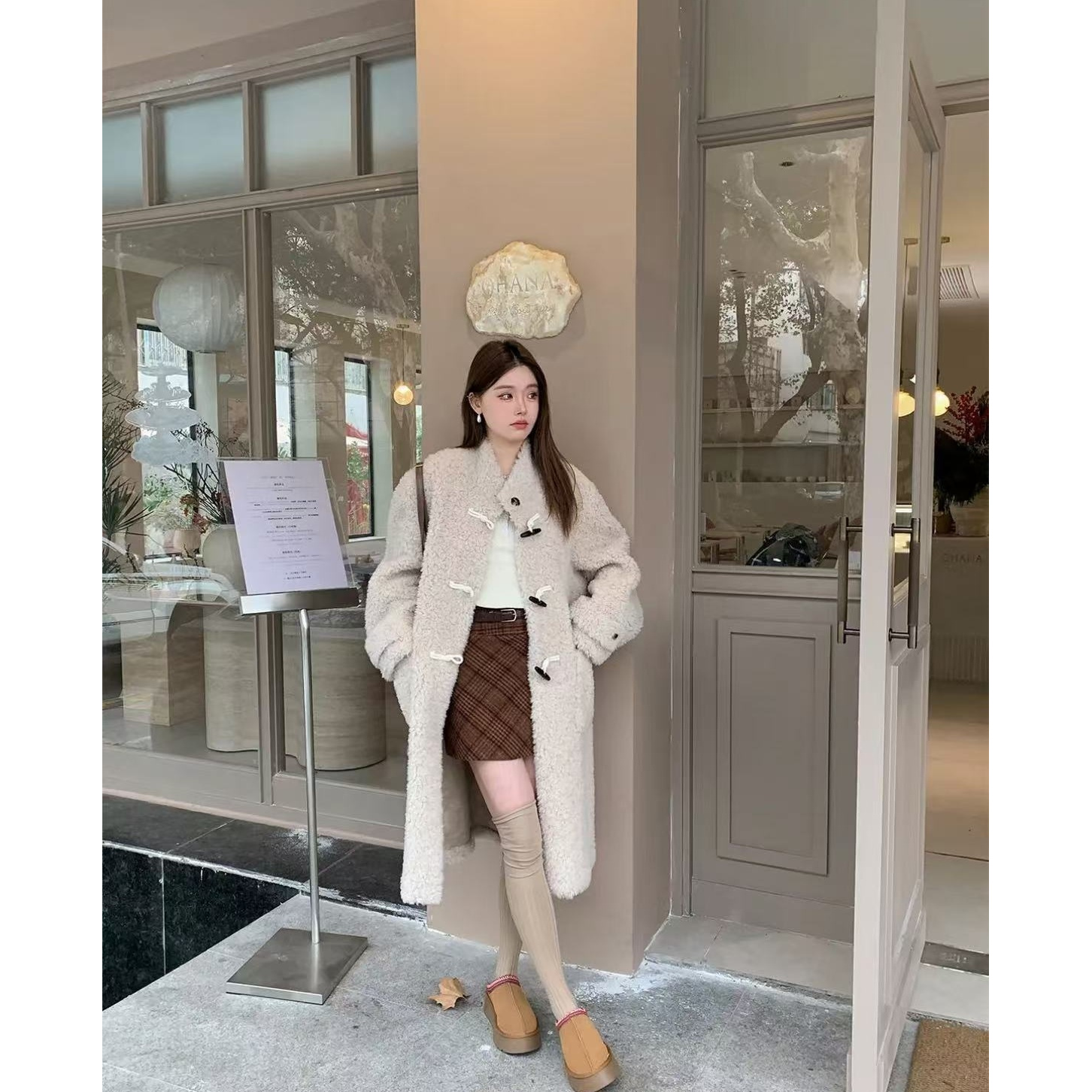 JUNJJ【巡游半岛】纯羊毛羊剪绒皮毛一体皮草中长冬季宽松外套女