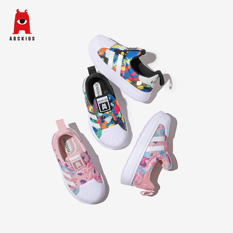Abckids童鞋时尚休闲板鞋防踢贝壳头套脚童休闲鞋SY213603006AX