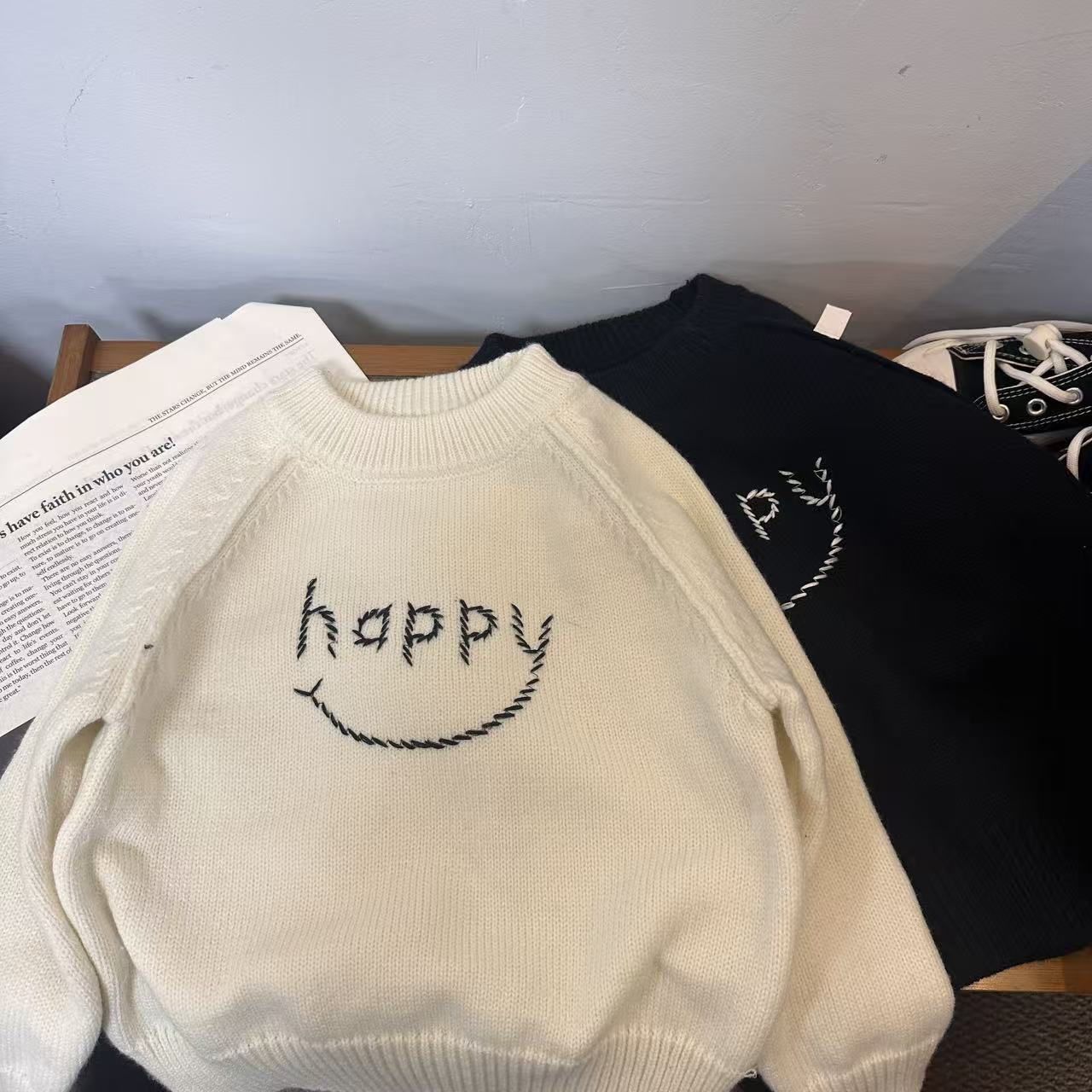 5328男女童流行洋气个性休闲百搭秋冬季圆领毛衣