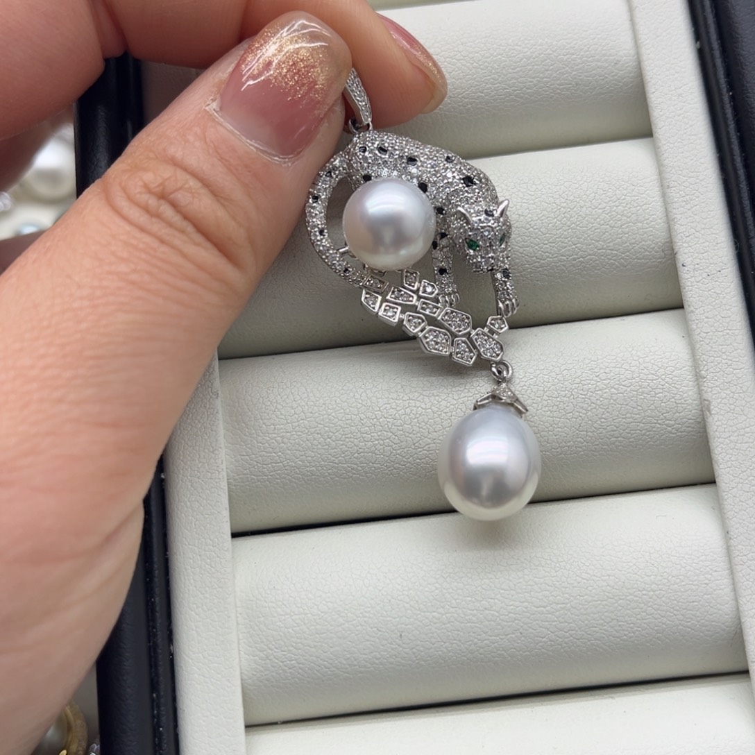 银S925镶嵌吊坠(不含链)海水珍珠