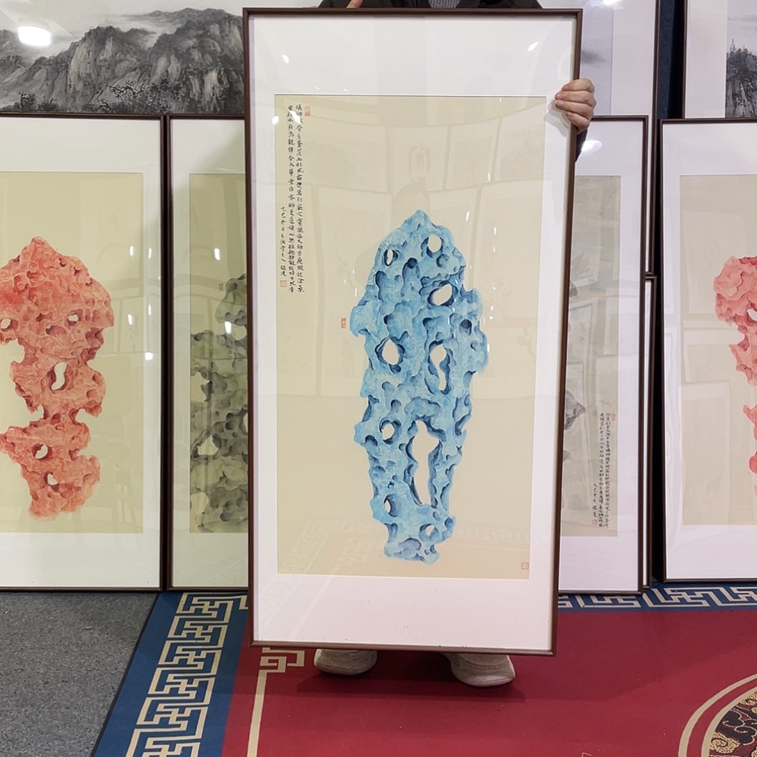 国画手绘画作品带框60/120