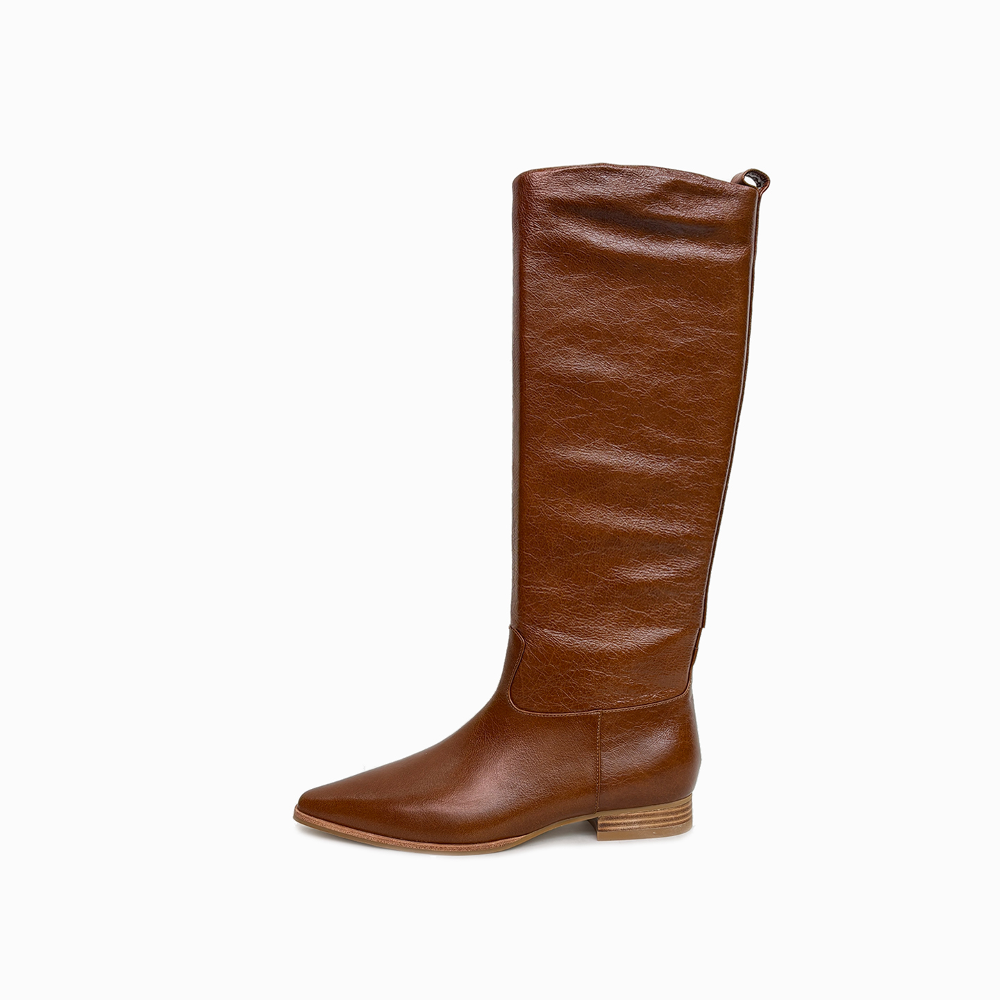 【潘文青补贴】尖头低跟高筒靴女MEW8146