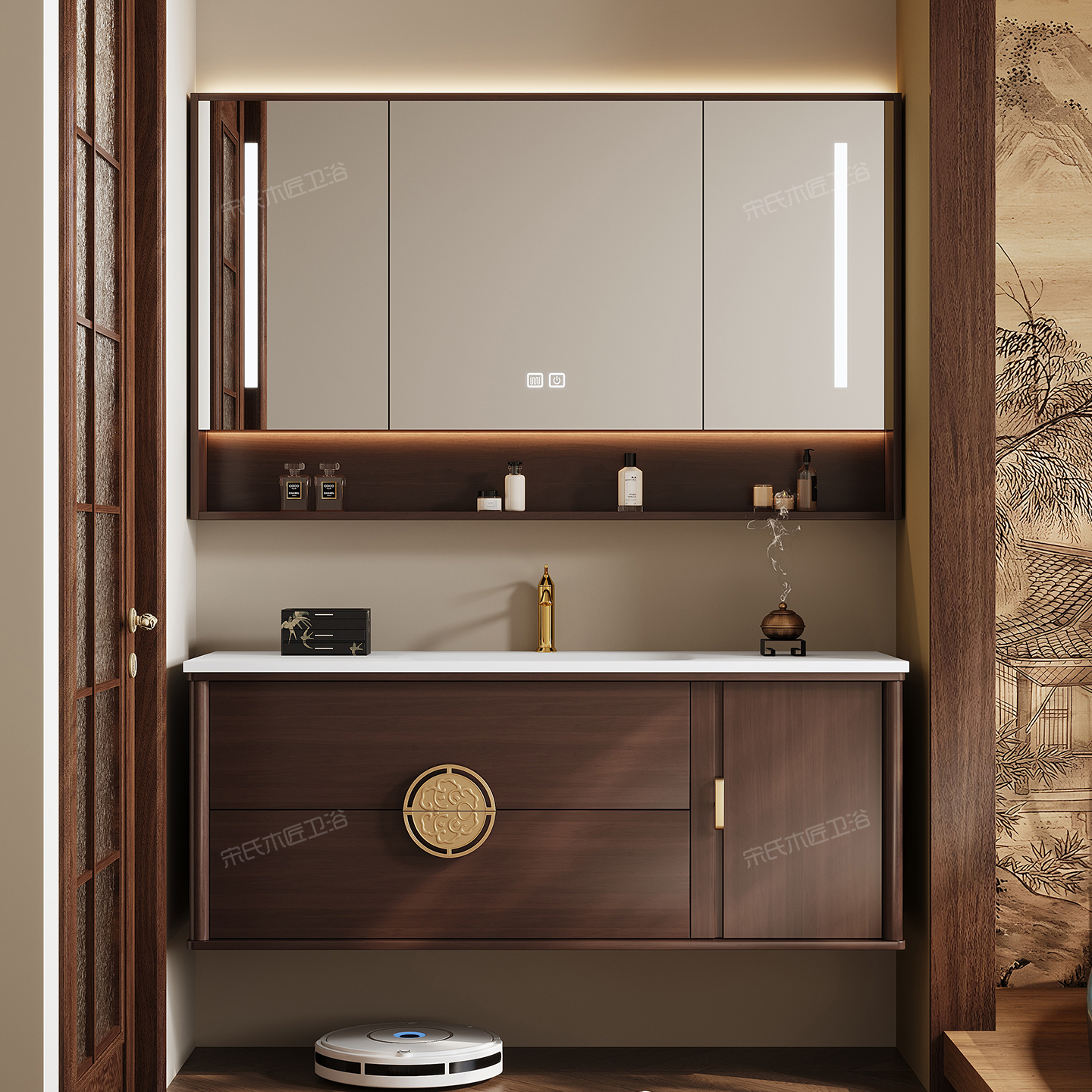 卫浴浴室柜一体盆卫生间洗漱台洗手盆柜GZ-ZS06可定制