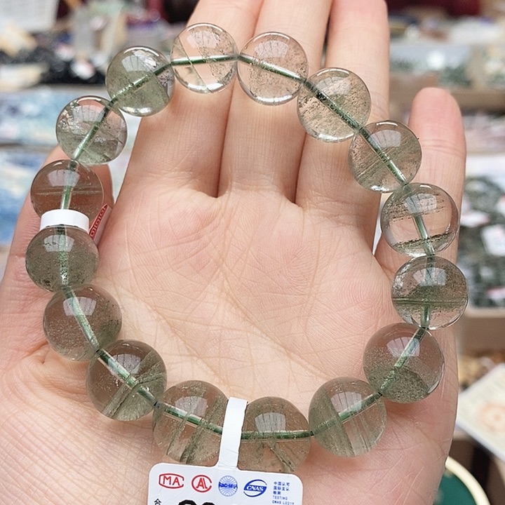 水晶手链未镶嵌C341 绿幽灵 13m+