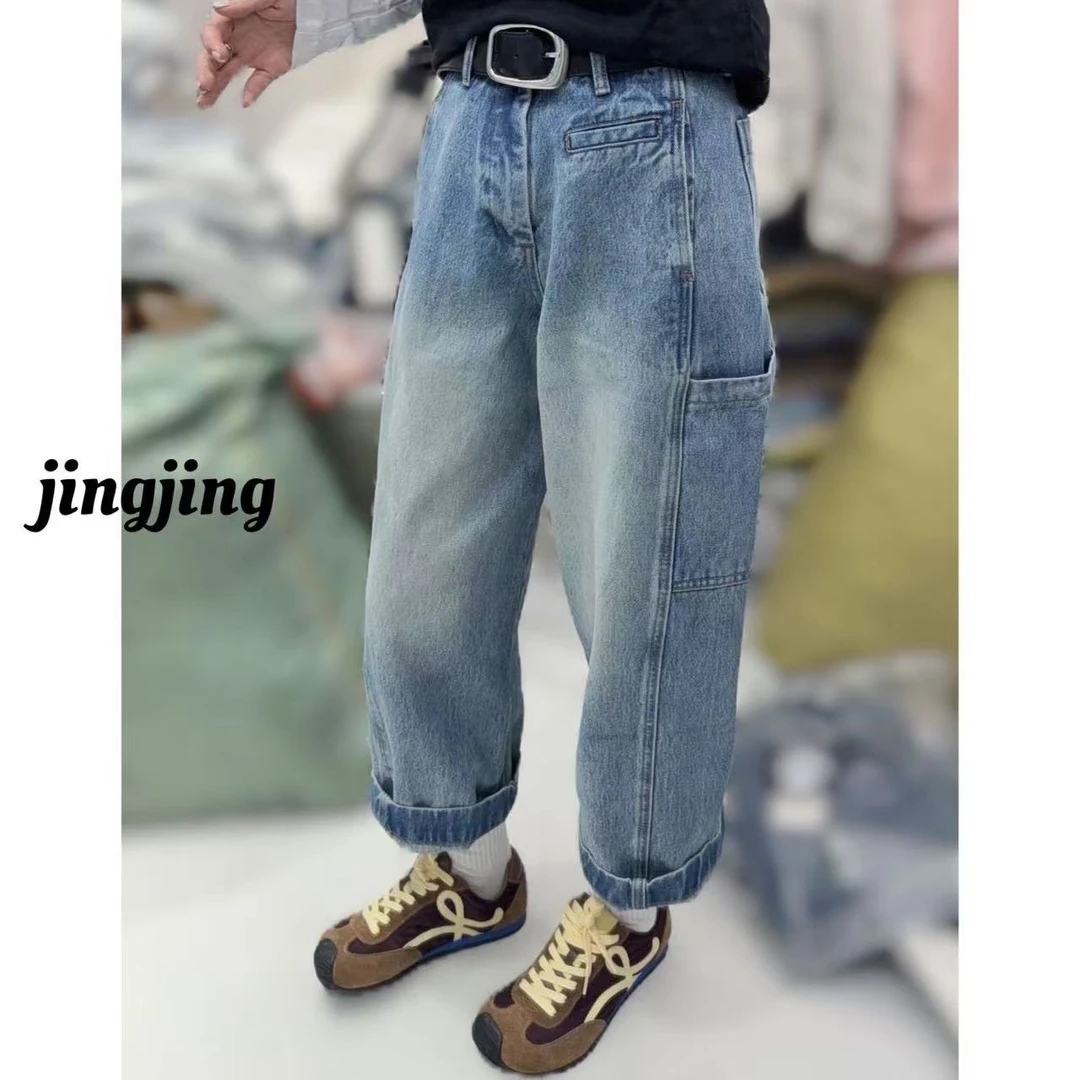 春季新款休闲百搭9分直筒牛仔裤（68235）