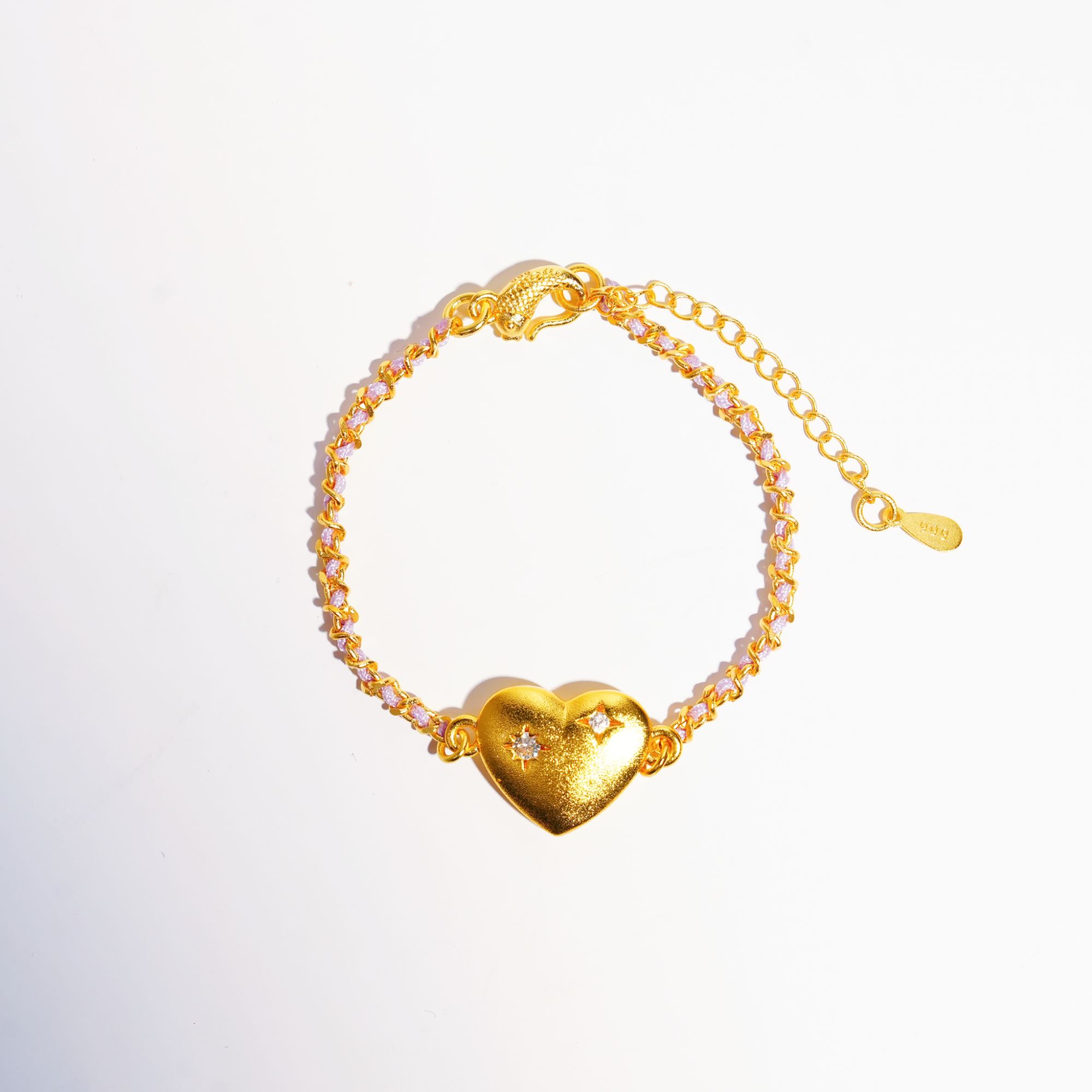 铜合金手链 【煋火原创】穿线爱心手绳