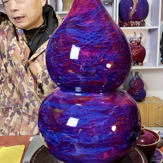 摆件谷*尚峰钧窑作品葫芦瓶