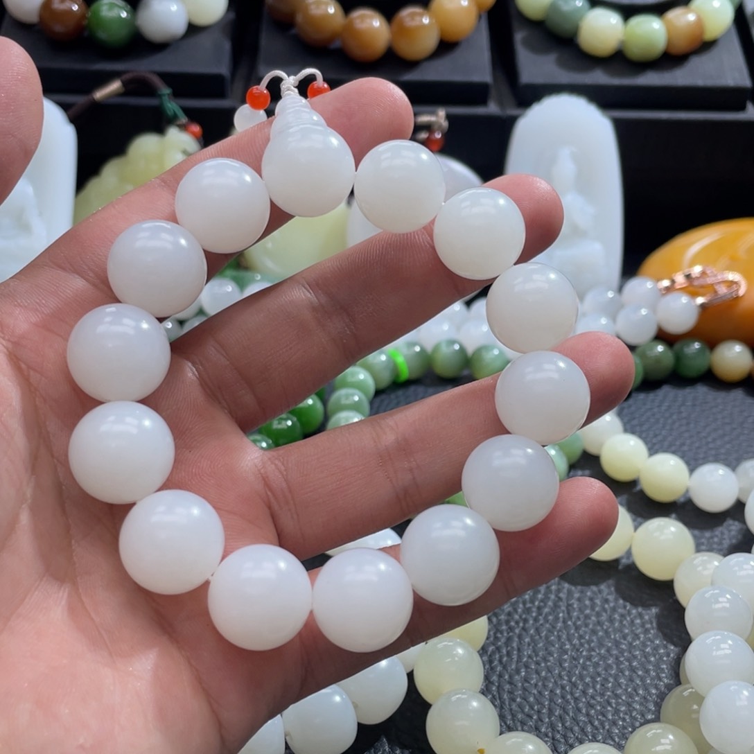 和田玉手串未镶嵌不***持