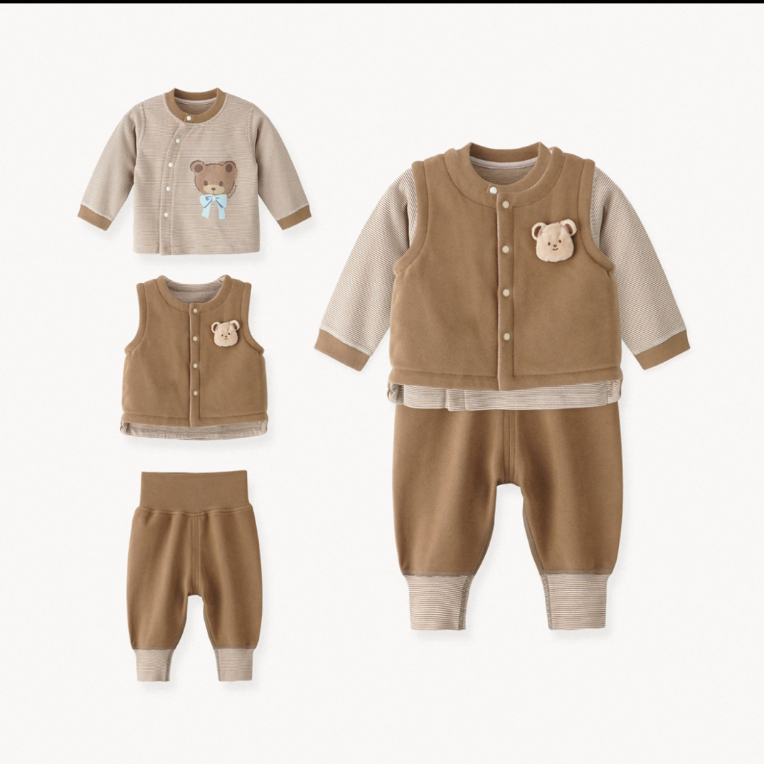 泡泡雪咖色三件套