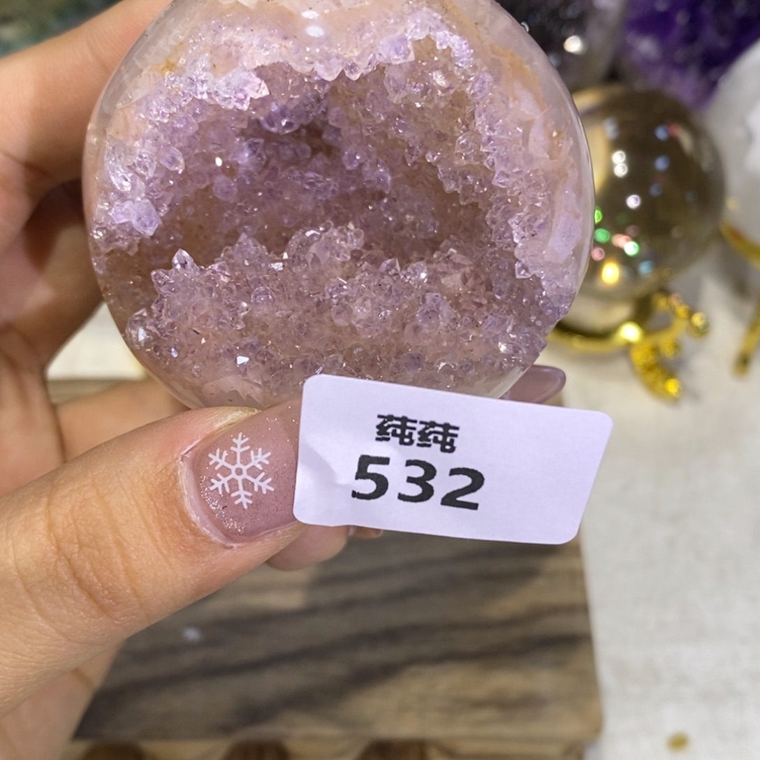 紫晶未镶嵌大型摆件（非配饰）开口笑