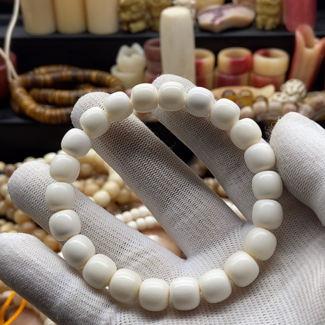 驼骨手串/手链10毫米骨瓷白