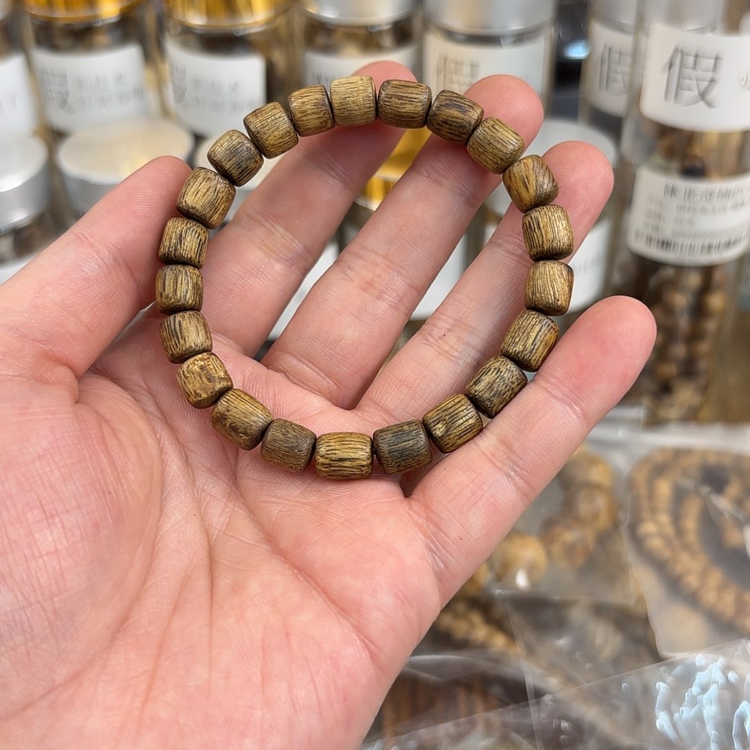 沉香手串辣**心种植绿棋直切单圈发一