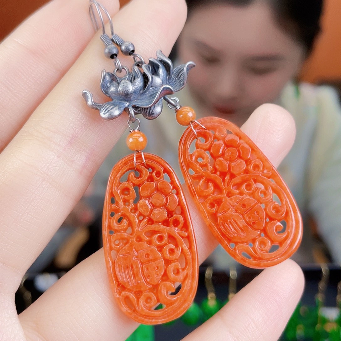 翡翠未镶嵌耳饰饰品