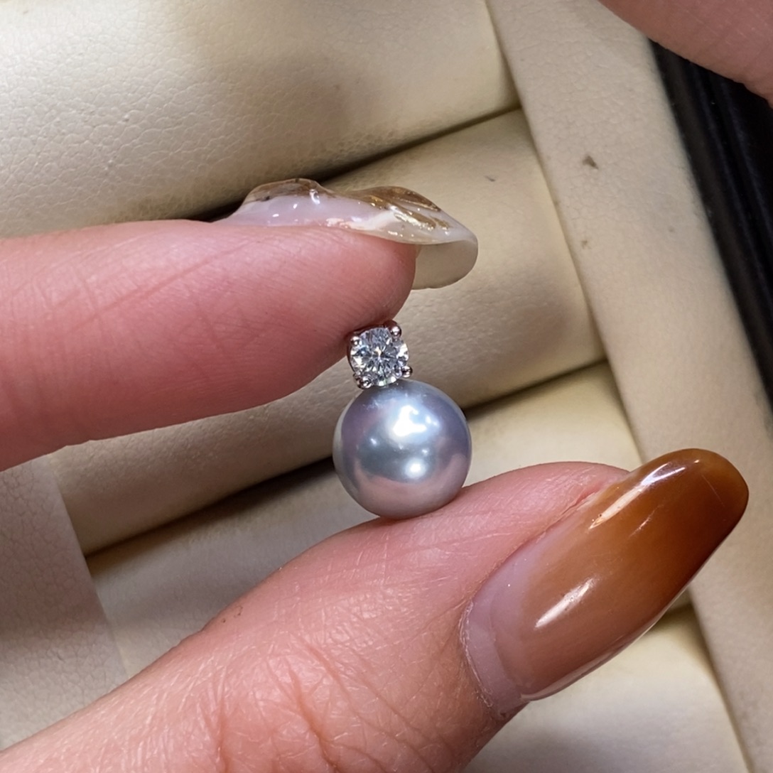 海水珍珠吊坠(不含链)银S925镶嵌