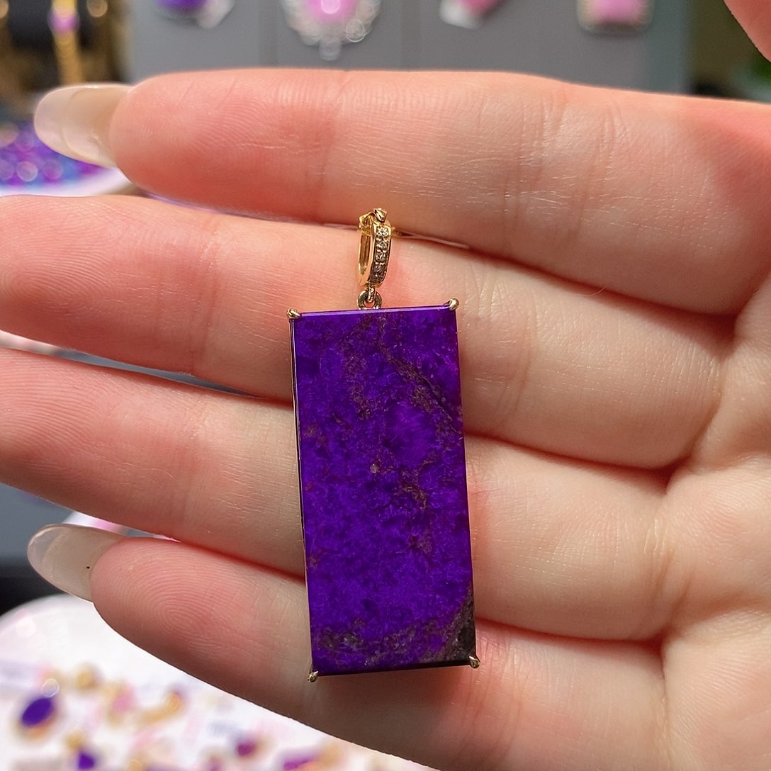 苏纪石（舒俱来）18K金镶嵌吊坠(不含链)